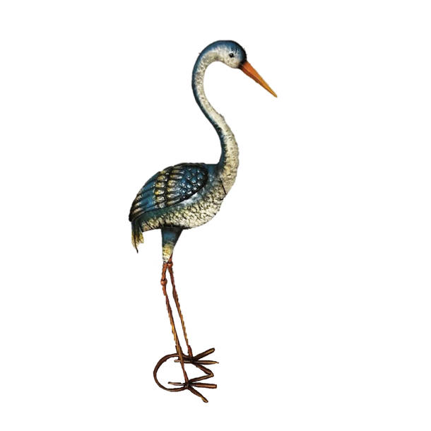 Rosecliff Heights Aguilar Iron Heron Statue Wayfair